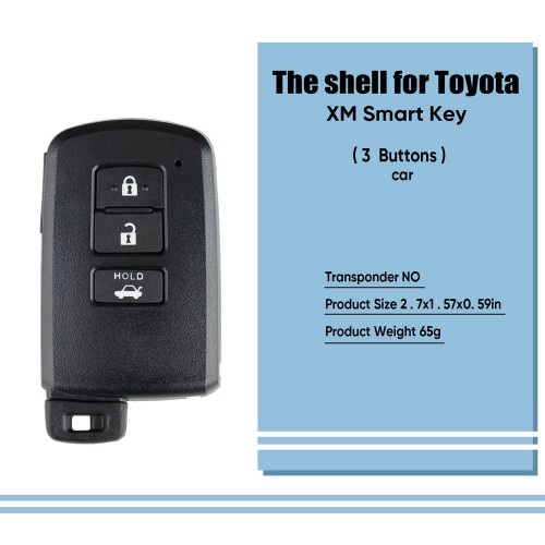 Xhorse VVDI Toyota XM Smart Key Shell 1744 3 Buttons 5pcs/lot