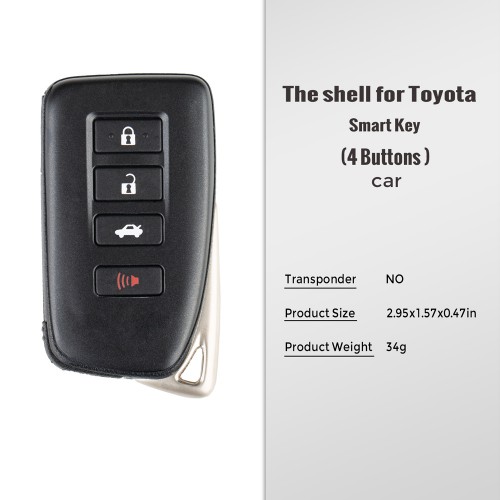 For Xhorse VVDI Toyota XM Smart Key Shell 1825 for Lexus 4 Buttons 5pcs/Lot