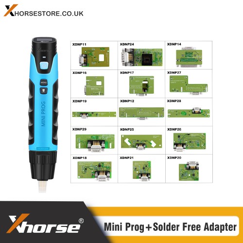(Ship from UK/CZ) Xhorse MINI Prog and Full Set Solder Free Adapters Value Bundle