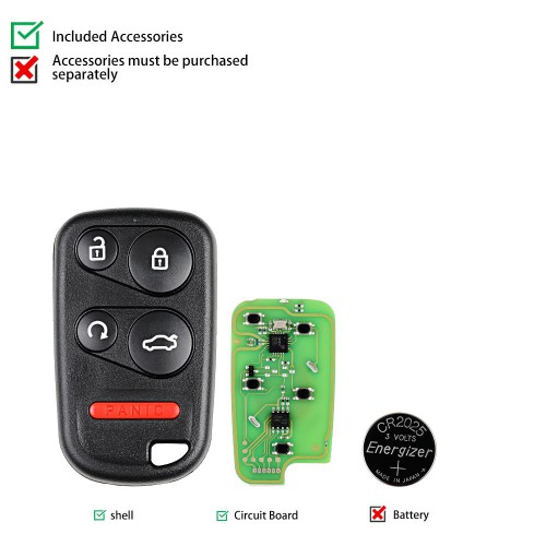 Xhorse XKHO03EN Universal Remote Key Fob for VVDI Key Tool With Remote Start & Trunk Button