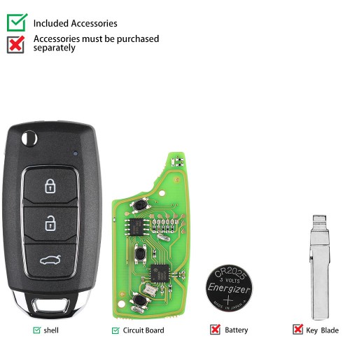 (Mega Sale) XHORSE XKHY05EN HYU.D style Wired Universal Remote Key Fob 3 Button 5pcs/lot