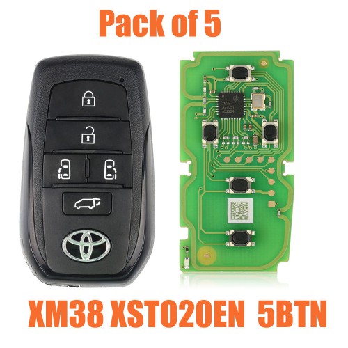 (5Pcs full Key) Xhorse XSTO20EN Toyota XM38 5 Buttons Universal Smart Key PCB with Key Shell