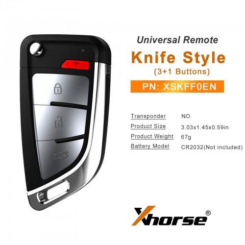 Xhorse XSKFF0EN Knife Style 4-Button Universal Remote Flip Smart Key for VVDI Key Tool 5Pcs/lot