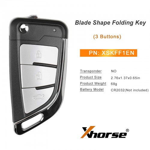 XHORSE XSKFF1EN 3 Buttons Knife Style Universal Smart Proximity Remote Key 5pcs/Lot
