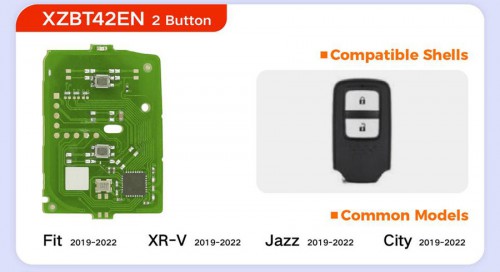 XHORSE XZBT42EN 2 Button Honda Remote PCBs for Honda Fit XR-V Jazz City 5Pcs/Lot