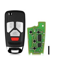 XHORSE XKAU02EN Audi Style Wired VVDI Universal Flip Remote Key With 3/4 Button 5PCS