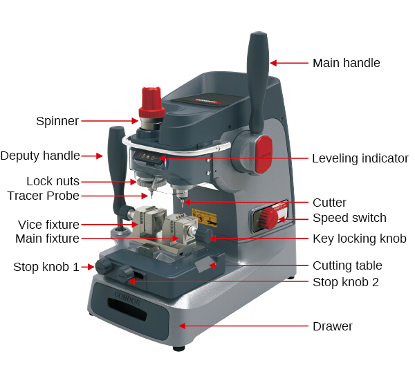 condor xc-002 manually key cutting machine description