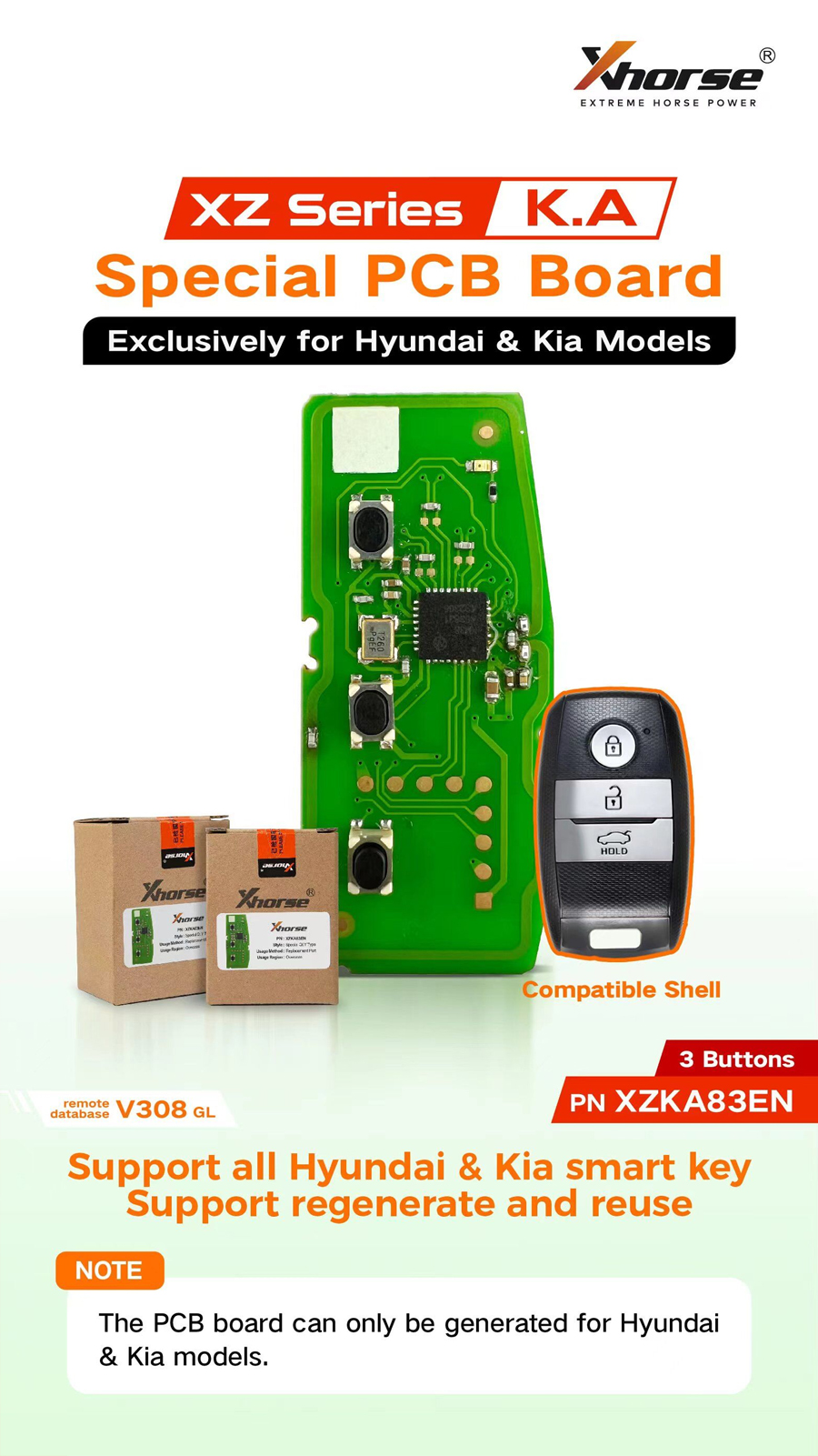 XHORSE XZKA83EN Special PCB Board Exclusively for Hyundai & Kia Models 5Pcs