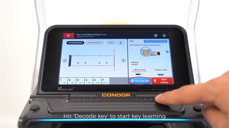 Condor XC-Mini Plus II household key cutting copy Mul-T-Lock dimple key