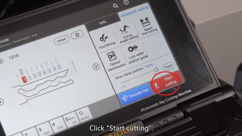 Xhorse device recognizes and cuts Audi A6 HU66 keys